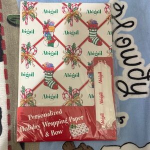 Stradivarius Festive personalized Gift Wrap Set with ribbon “Abigail”